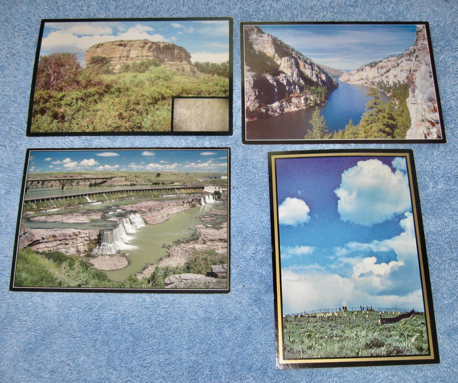NEW! 4 MONTANA FAMOUS PLACES UNPOSTED Postcards; Unused; 4″x6″; POMPEY’S; CUSTER