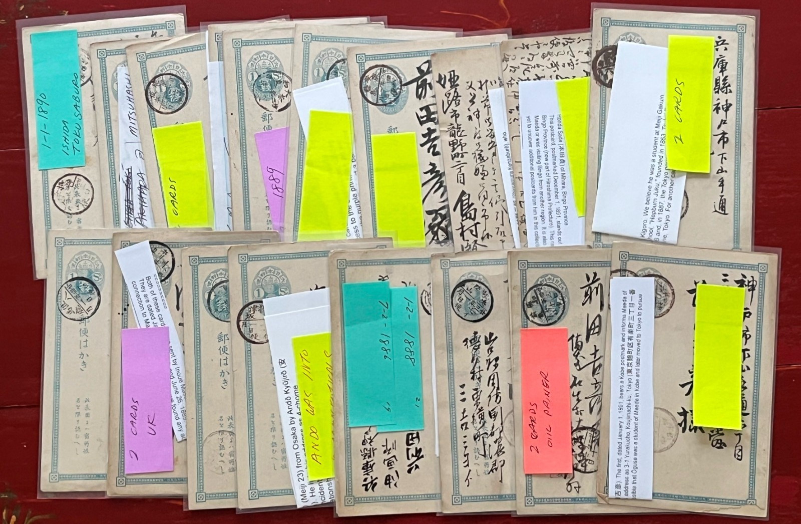 25 Japan Meiji-Era Postcards Sent to Maeda Yoshihiko Western-Style Painter