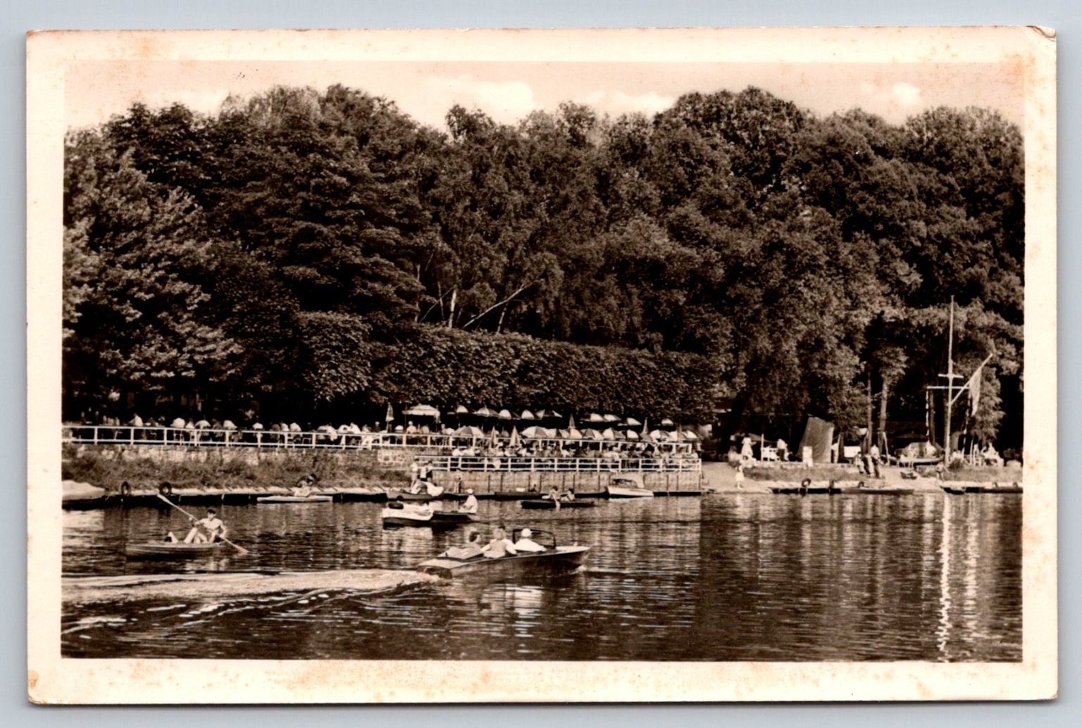 Berlin-Wannsee Kohlhasenbruck Gaststatte Sohnelwerft RPPC Postcard