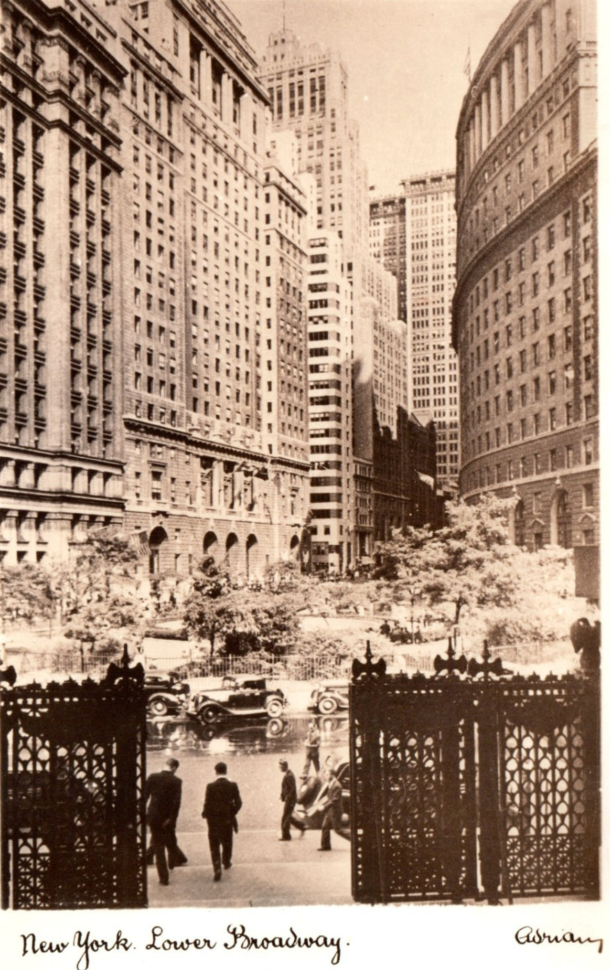 Lower Broadway New York City RPPC Adrian Real Photo Postcard