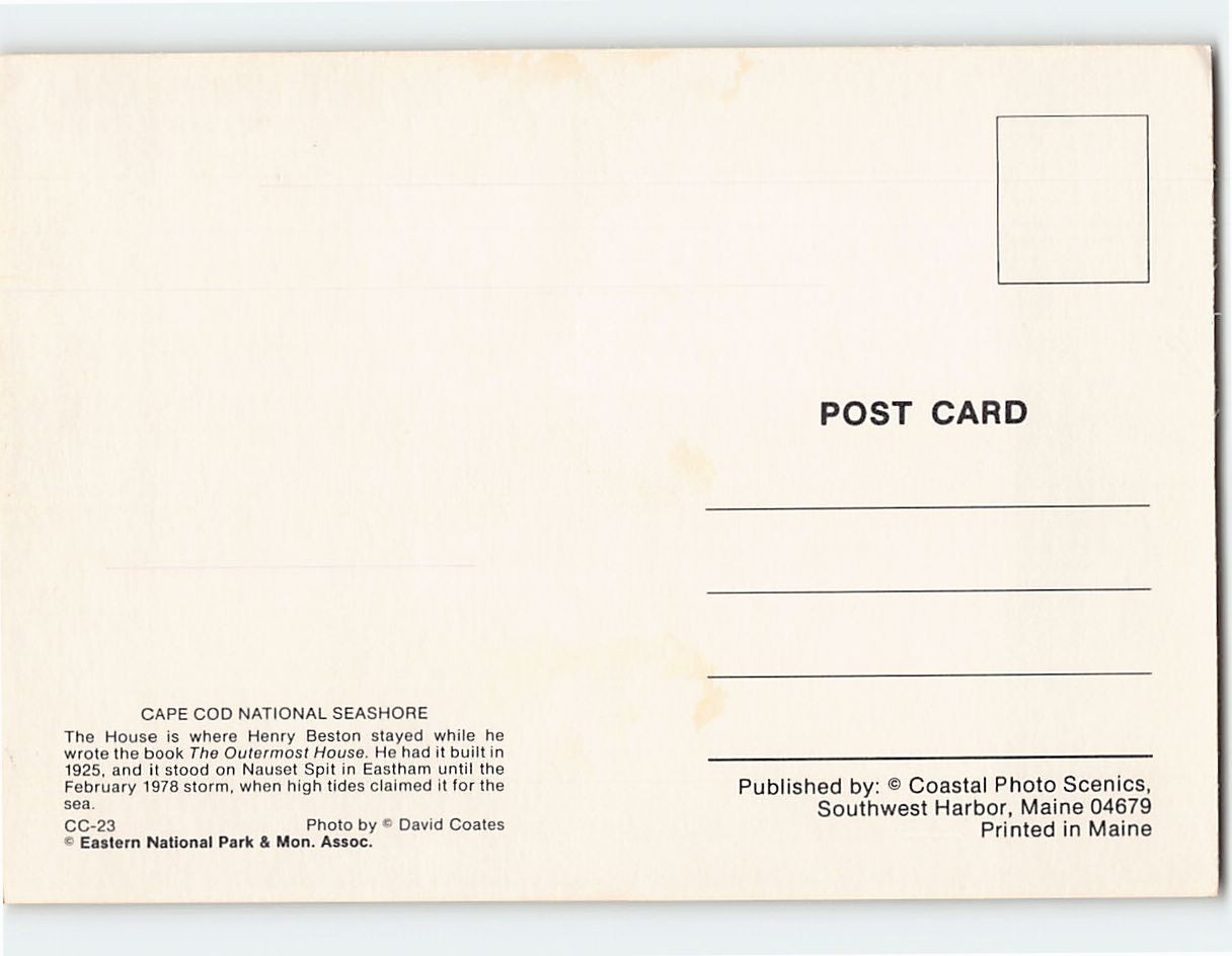 Postcard Outermost House Cape Cod Massachusetts USA