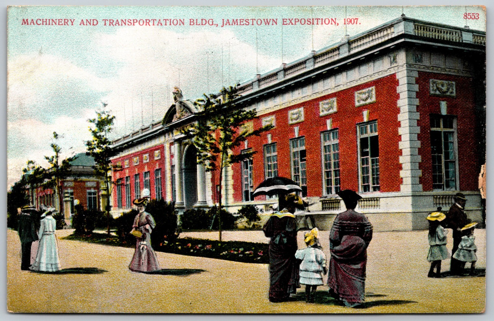 1907 Machinery and Transportation Bldg Jamestown Expo ANTIQUE Postcard 4036