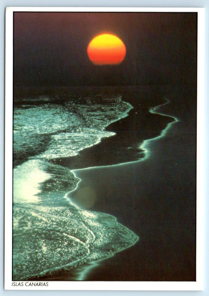 Islas Canarias – Canary Islands – Sunset Beach SPAIN 4×6 Postcard