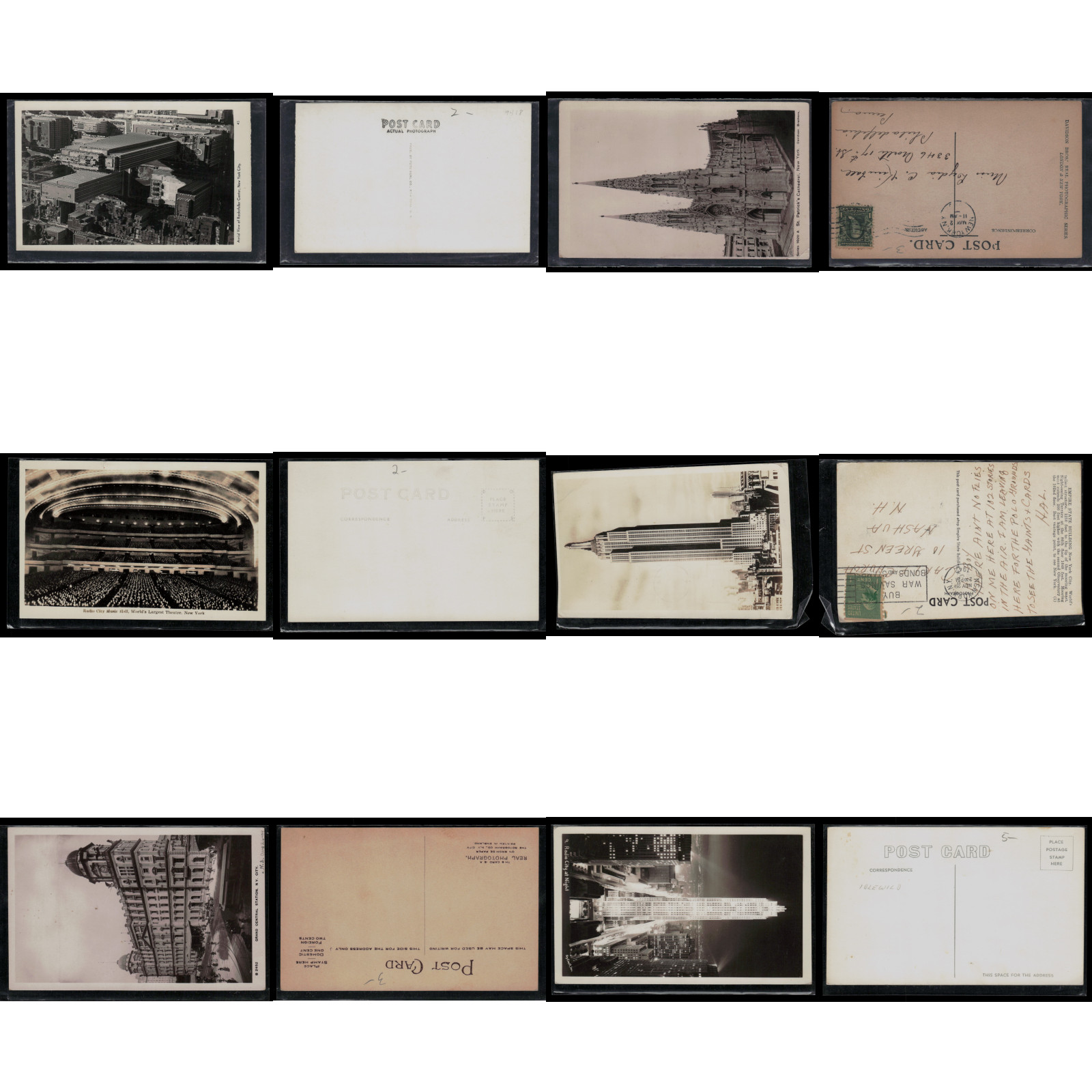 Vintage Lot of 50 New York And NYC Postcards, Old Antique Mixed Cards
