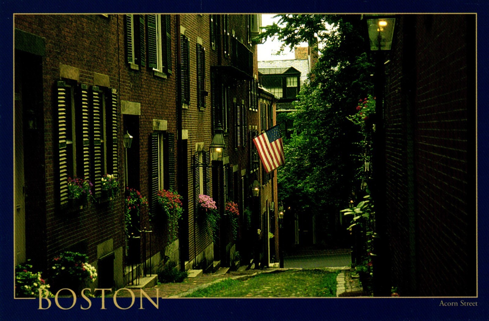 Acorn Street Boston Massachusetts Postcard
