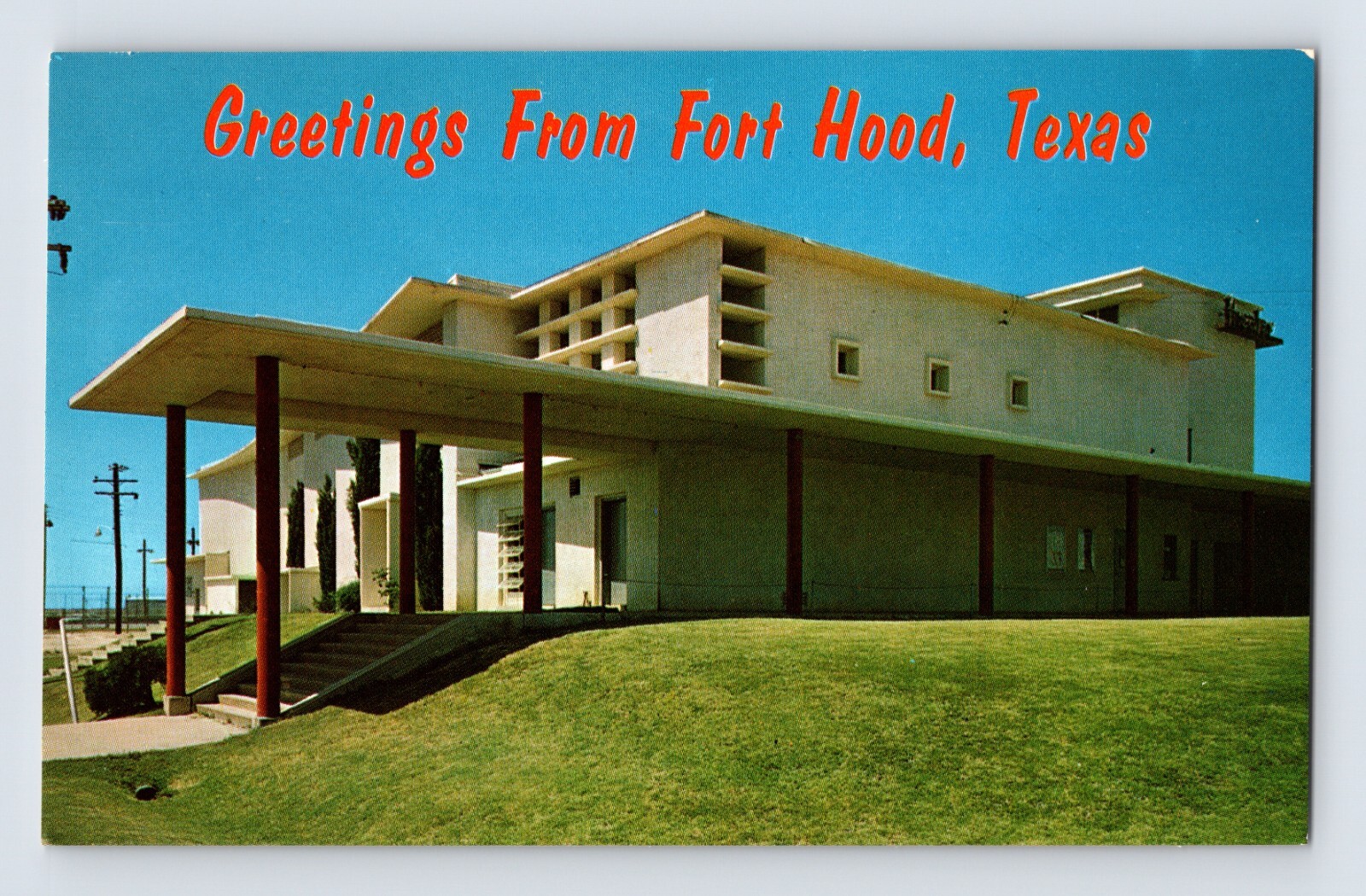 Postcard Texas Fort Hood TX Main Theatre Army Military 1960s Unposted Chrome