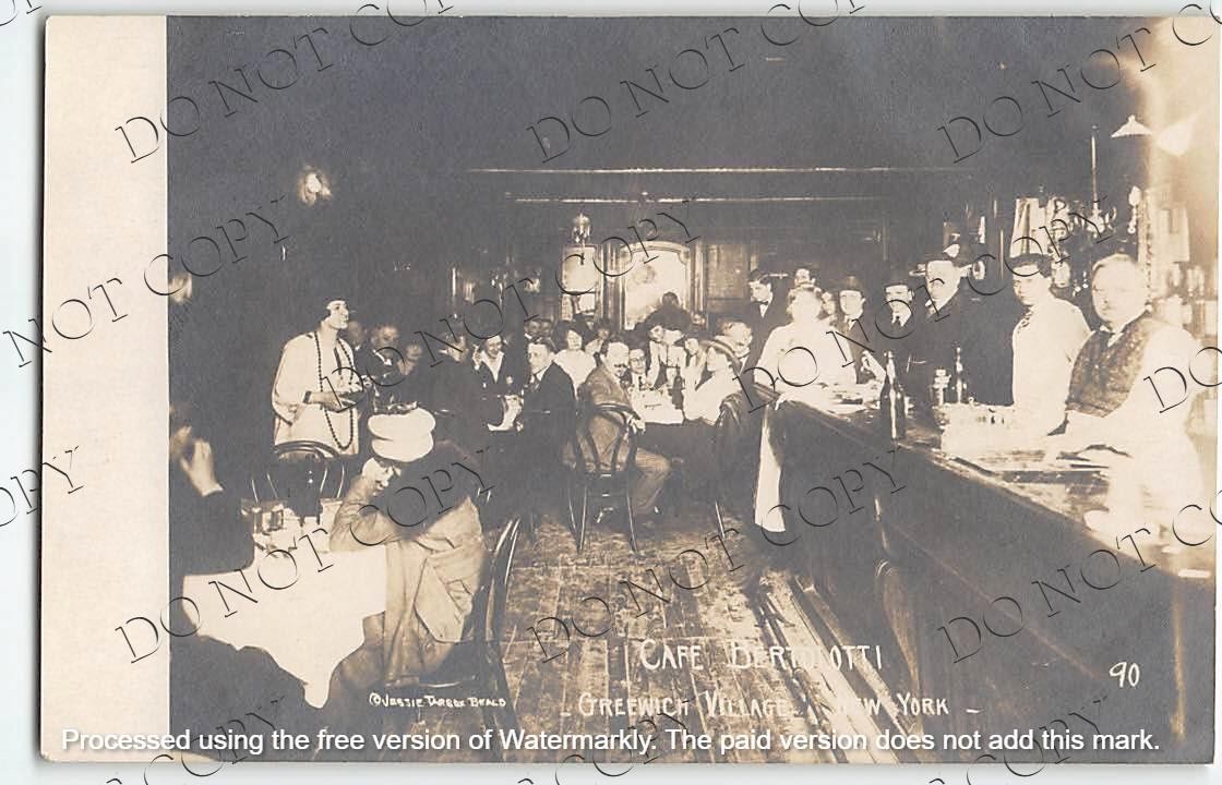 Antique RPPC Jessie Tarbox Beals Photo CAFE BERTOLOTTI Greenwich Village NYC 20s