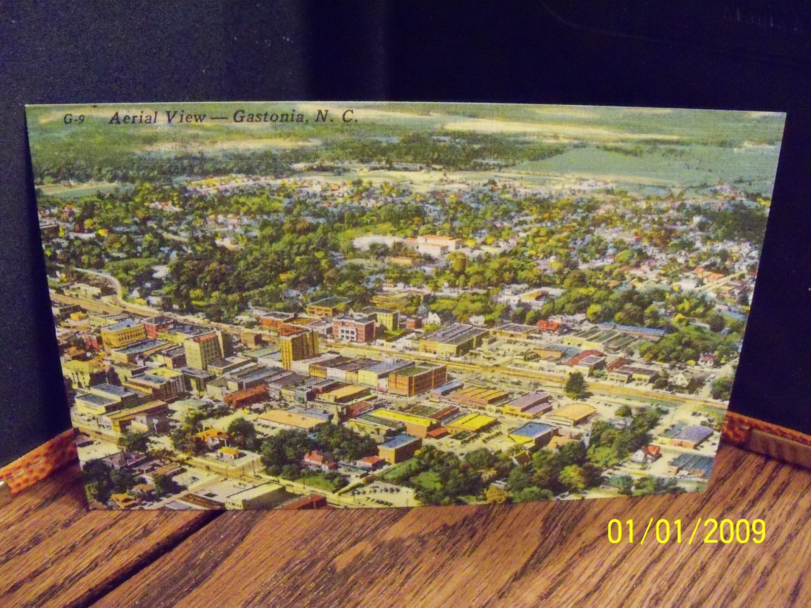 1940-50s Aerial View Gastonia NC N Carolina near Kings Mountain Charlotte