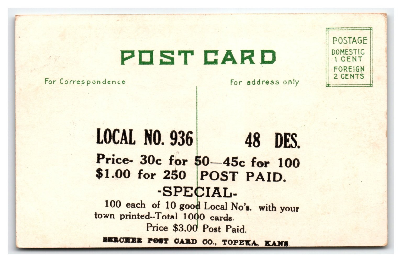 Topeka Kansas “THE DAILY NEWS” Novelty Postcard Newspaper Design c. 1900s