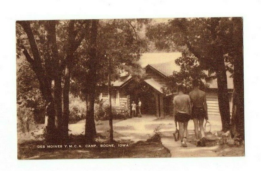 RPPC Boone Iowa IA Postcard Des Moines YMCA Camp Cabin Mess Hall Unposted Artvue