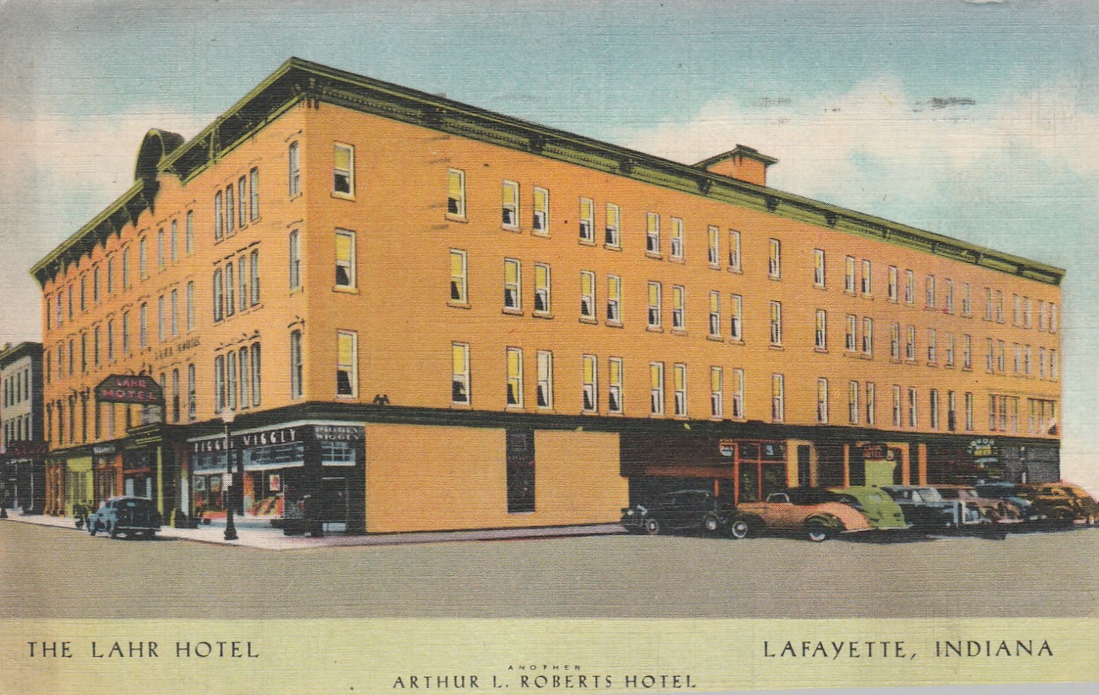 Lahr Hotel, Lafayette Indiana Vintage Color Vintage Postcard A 5594