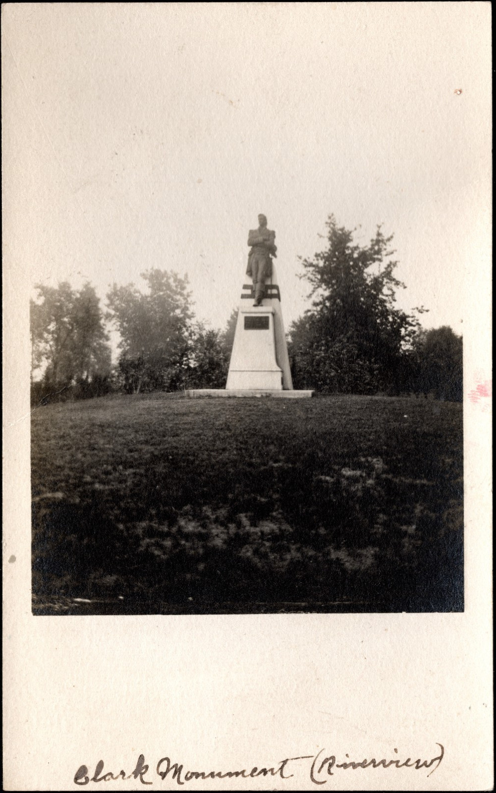 Quincy IL Clark Monument Riverview Park RPPC Velox 1907-1914 Eastman Kodak