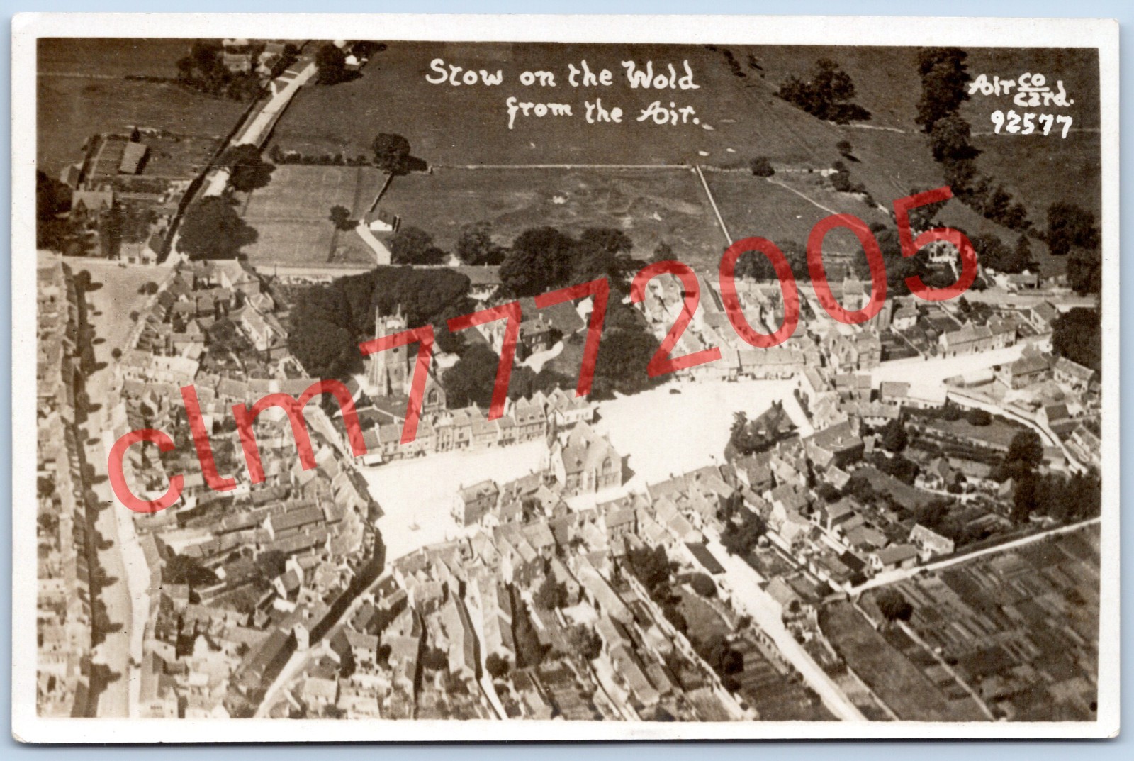Postcard RPPC Stow On The Wold From The Air Cotswolds England Aerial View R172