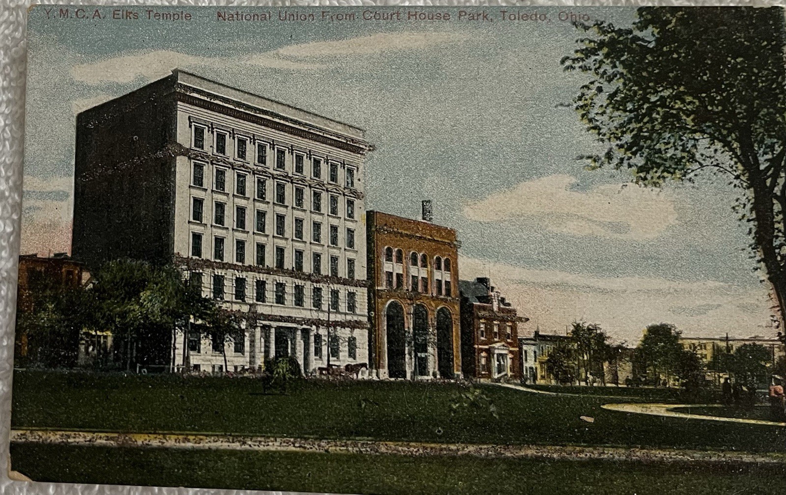 Toledo Ohio OH YMCA Elks Temple National Union Court House Park Vintage Postcard