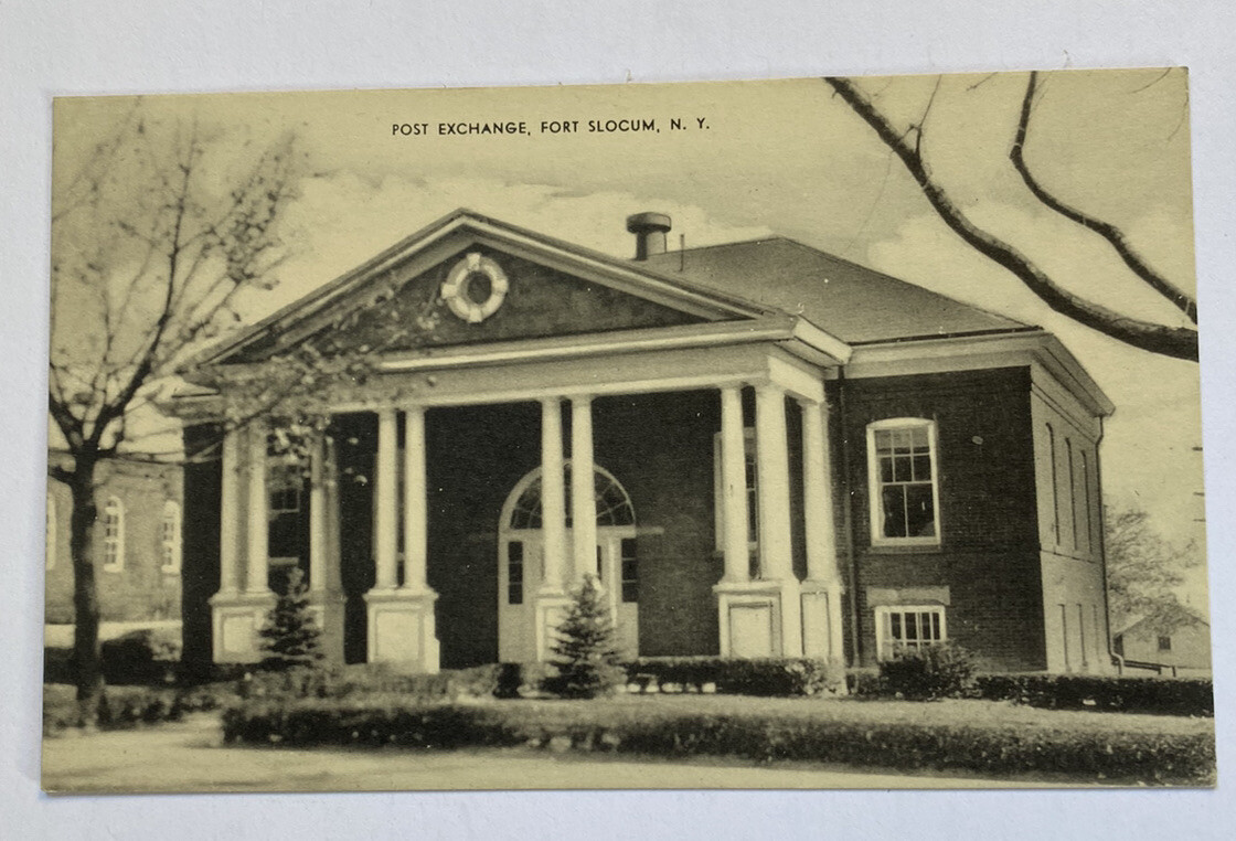 Vintage Postcard ~ Army Base Post Exchange View ~ Fort Slocum New York NY