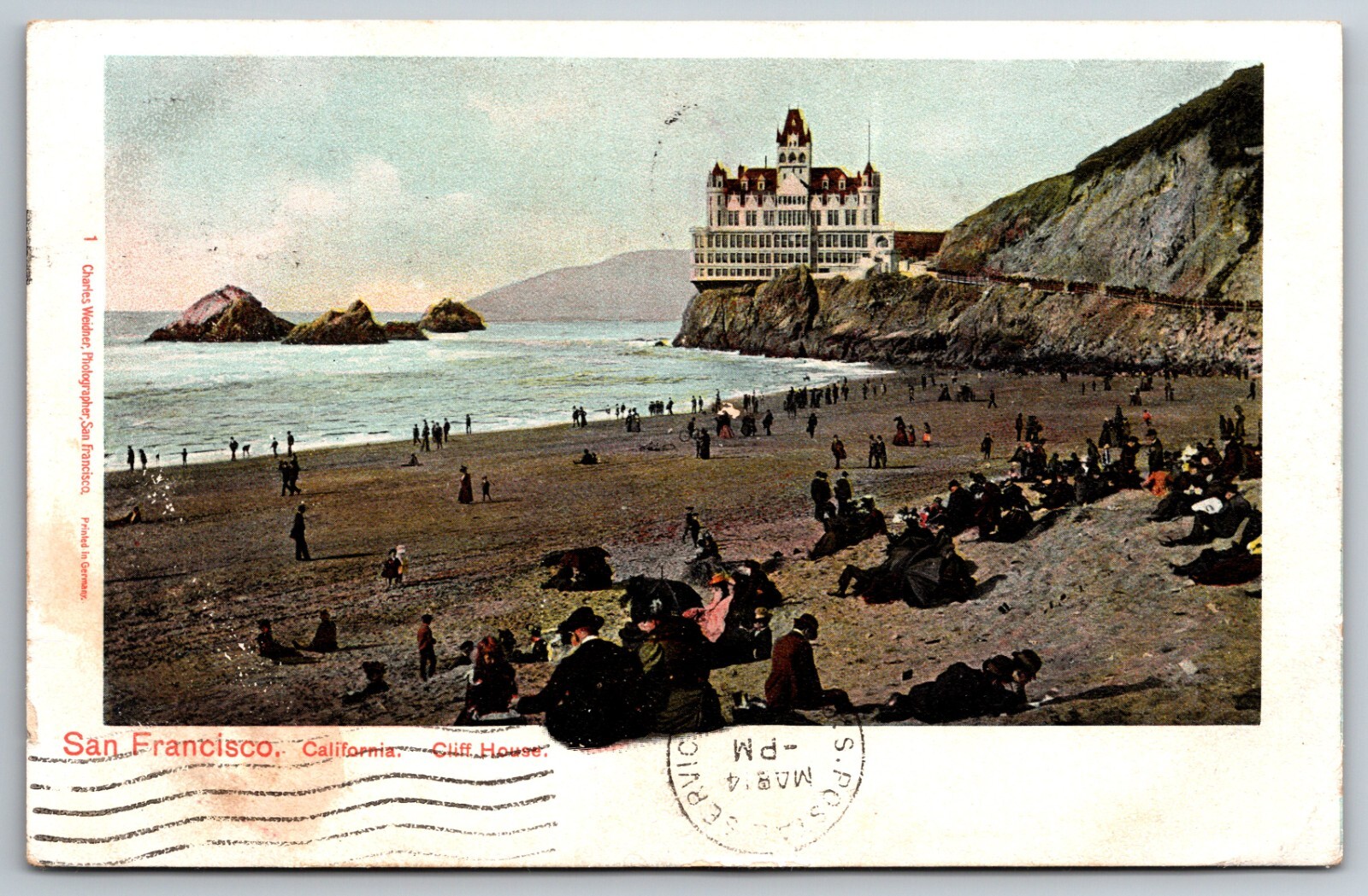 Cliff House San Francisco California Charles Weidner Photographer UDB Postcard