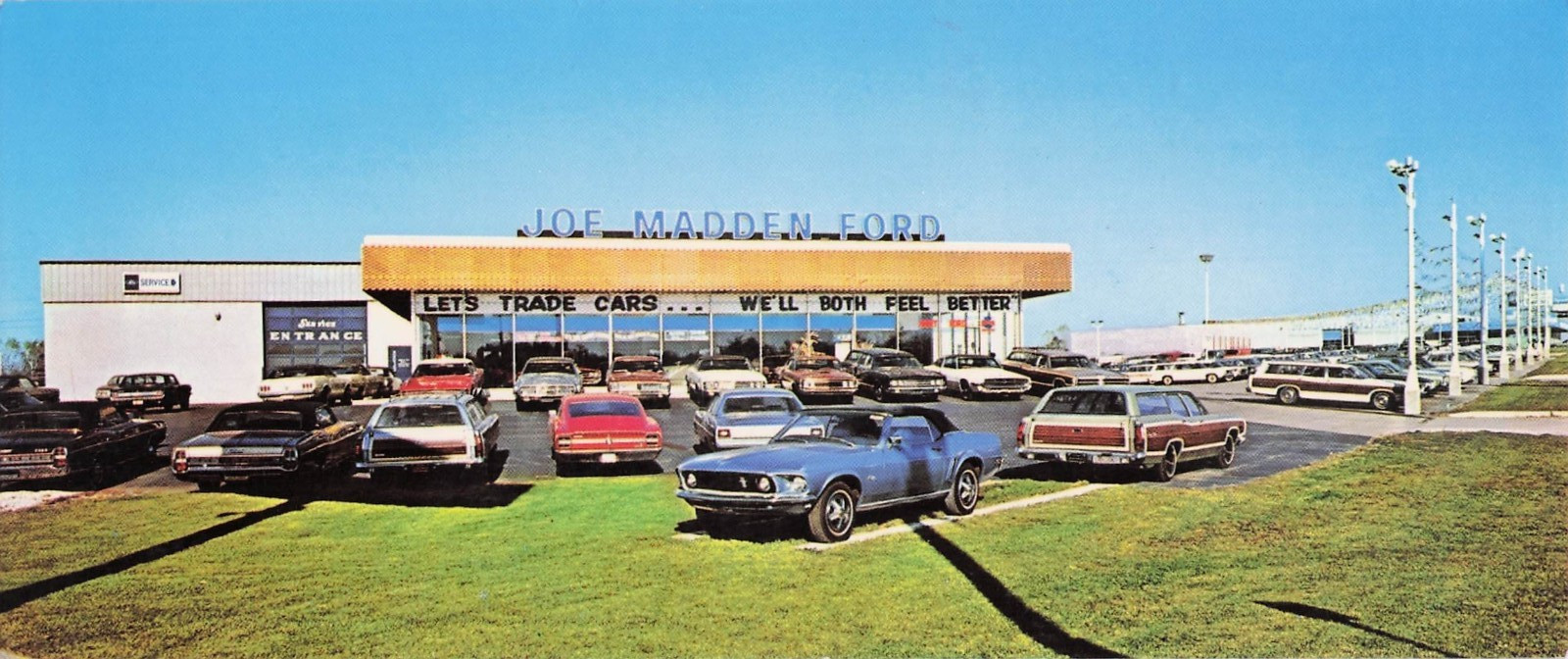 Oversized Postcard, 3.5″x9″, Joe Madden Ford Dealership, Downers Grove, Illinois