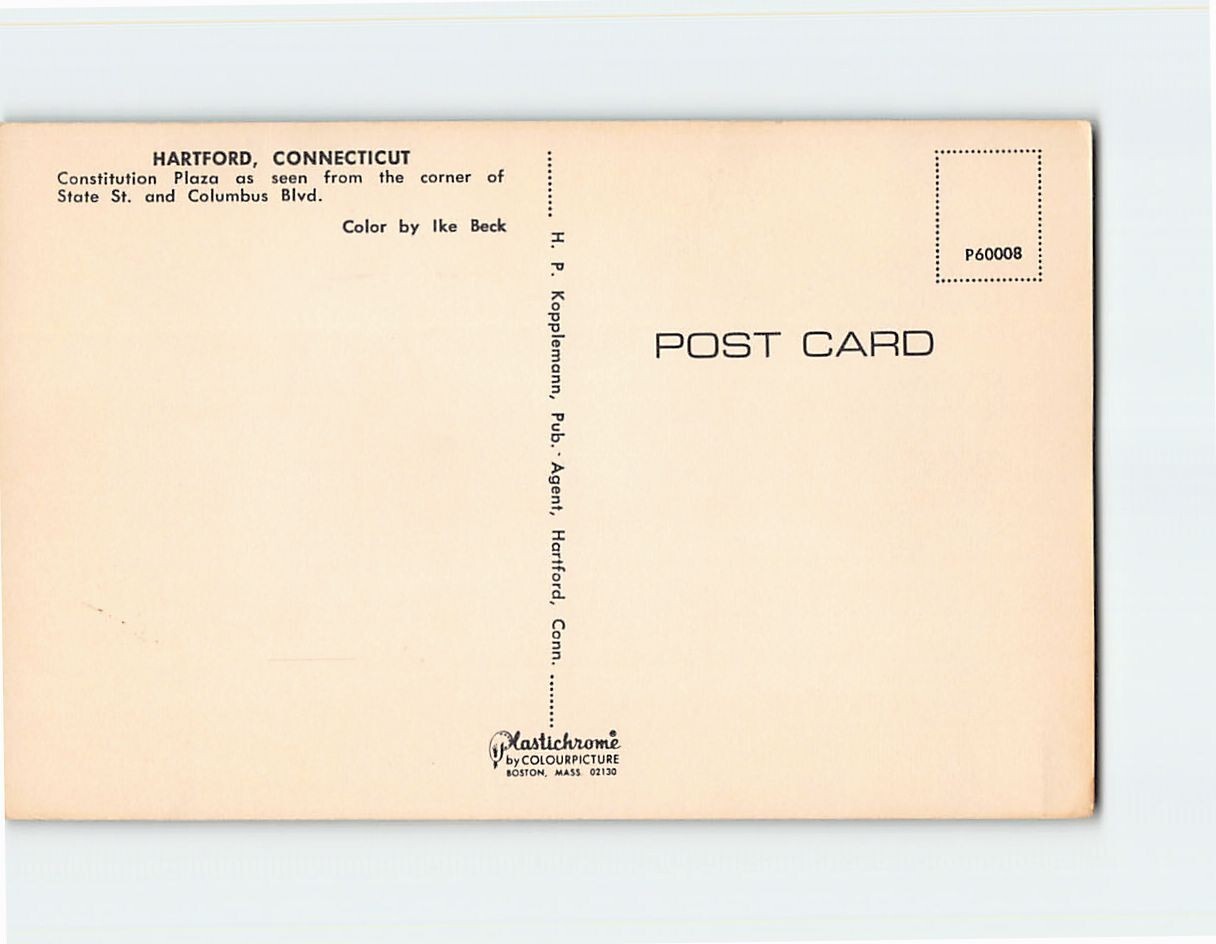 Postcard Constitution Plaza Hartford Connecticut USA