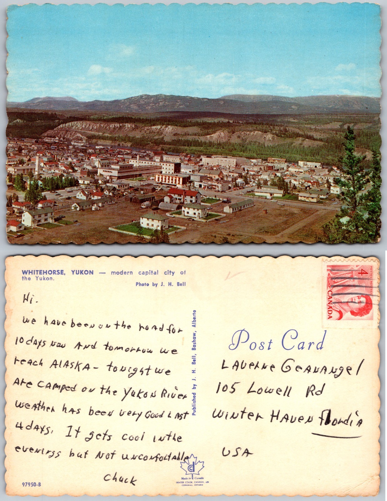 Whitehorse Yukon City View Postcard
