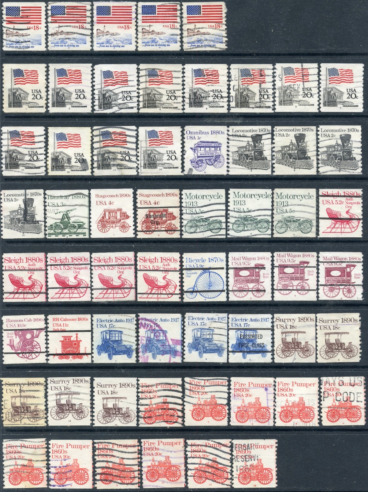 USED PLATE NUMBER SINGLES #1891/1908