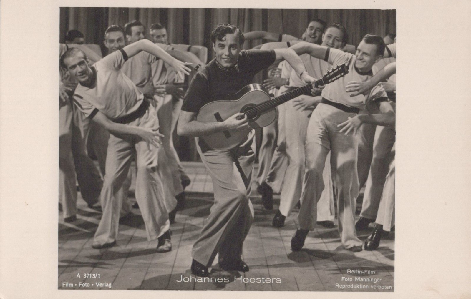 Johannes Heesters Berlin guitar dance film 1943 – RPPC Photo Postcard