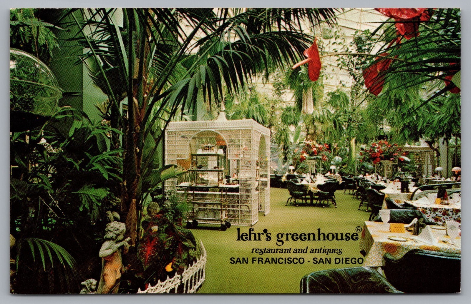 Lehr’s Greenhouse Restaurant, & Antiques, San Francisco, CA. Postcard