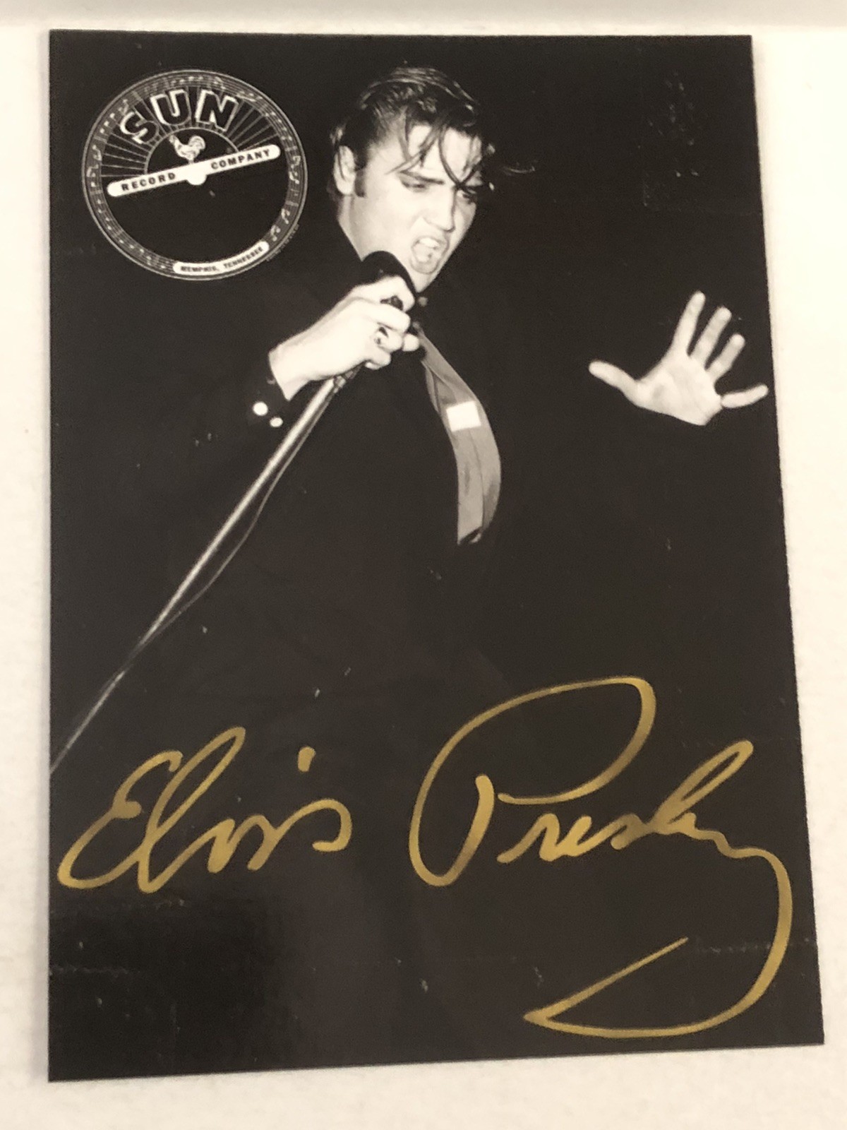 Elvis Presley Postcard Elvis In Black Singing
