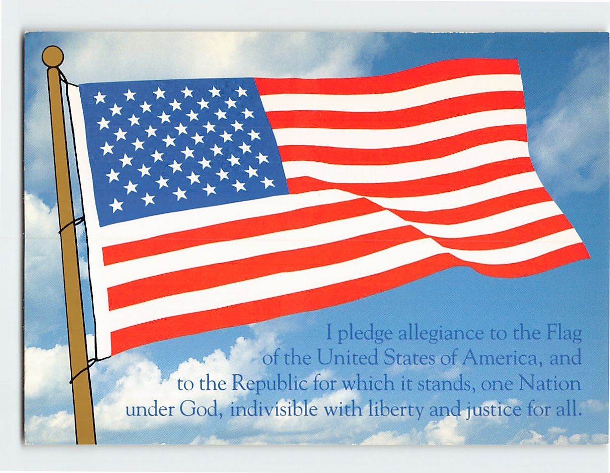 Postcard USA Flag & Pledge of Allegiance