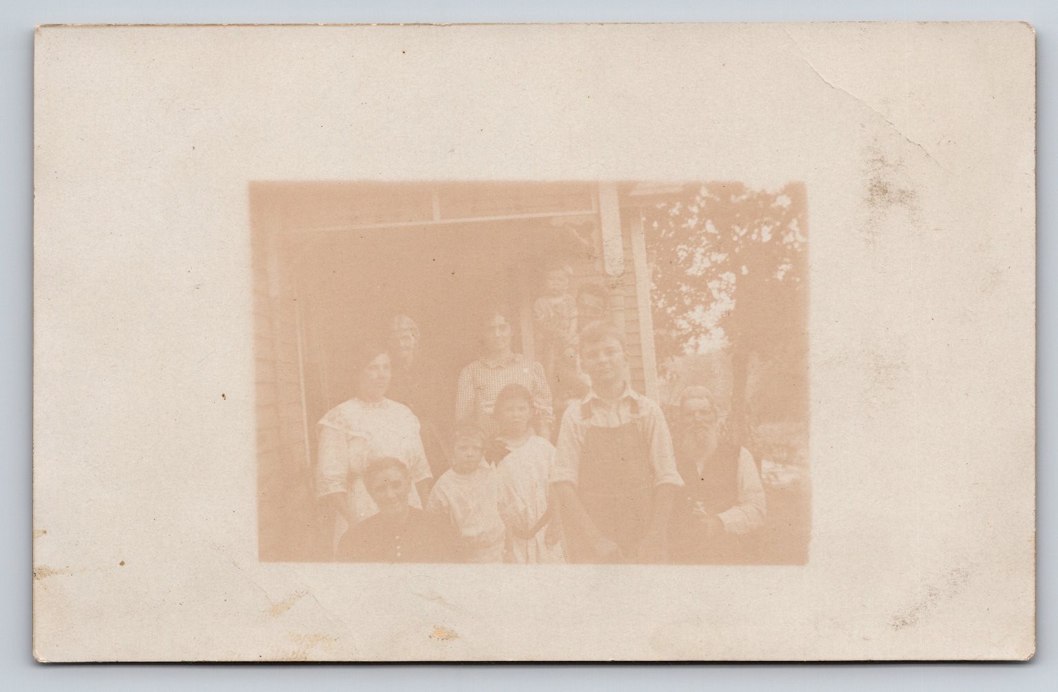 Vintage Real Photo Postcard of Early 20th Century Family Portrait
