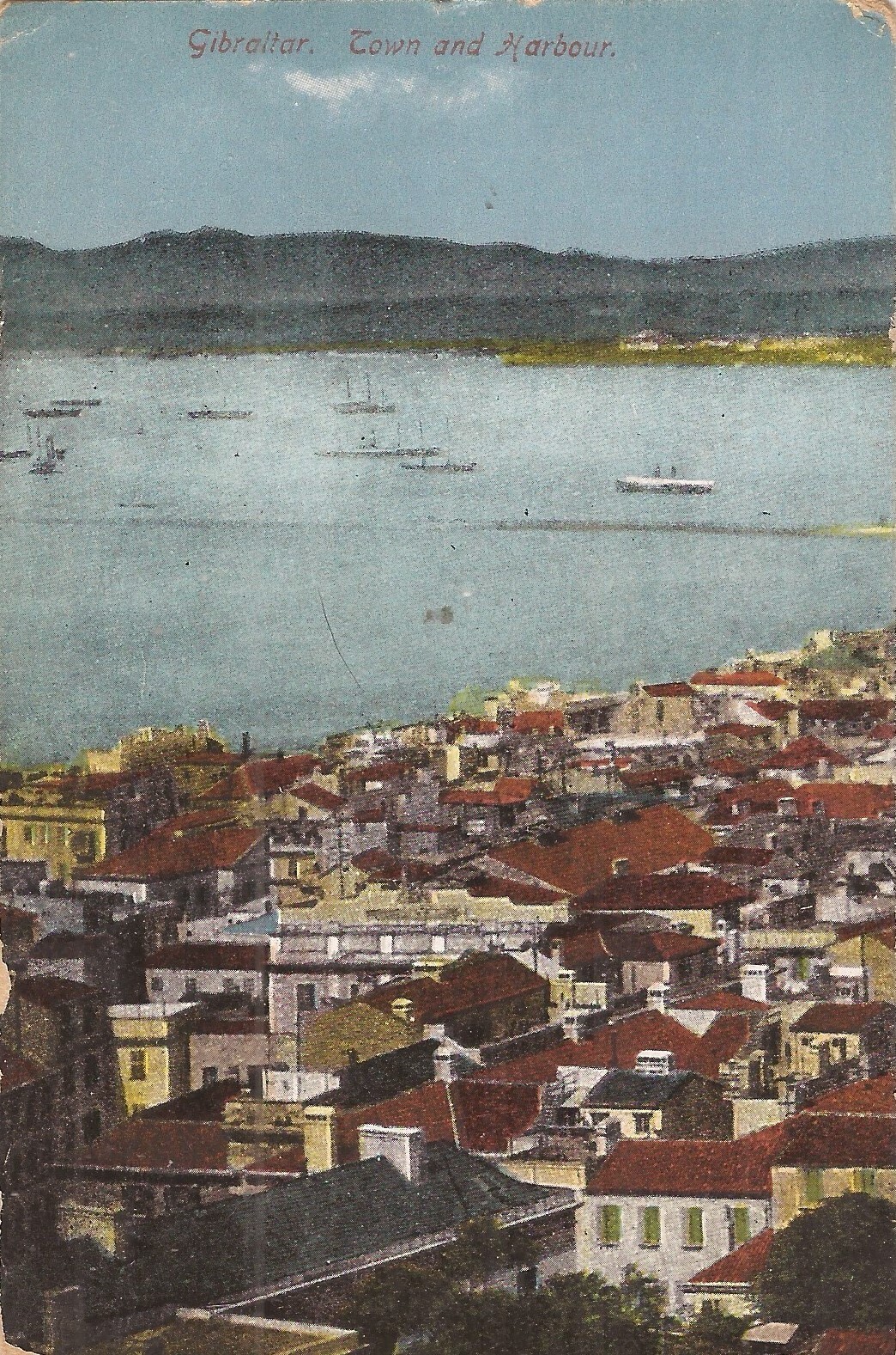 Gibraltar – Town & Harbor – BIRDSEYE