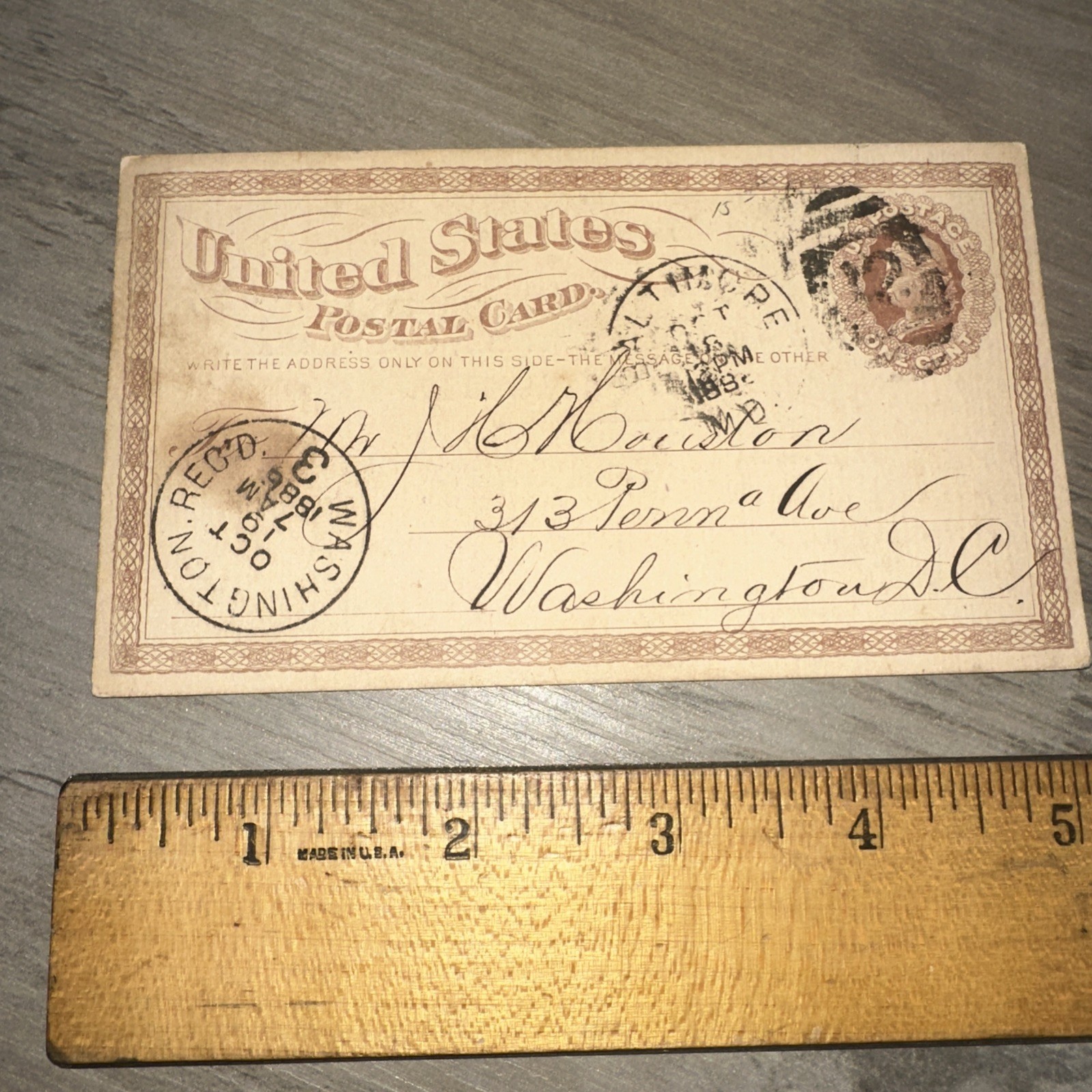 1886 United States Postal Card, Vogeler & Co. Wholesale Druggists Baltimore￼