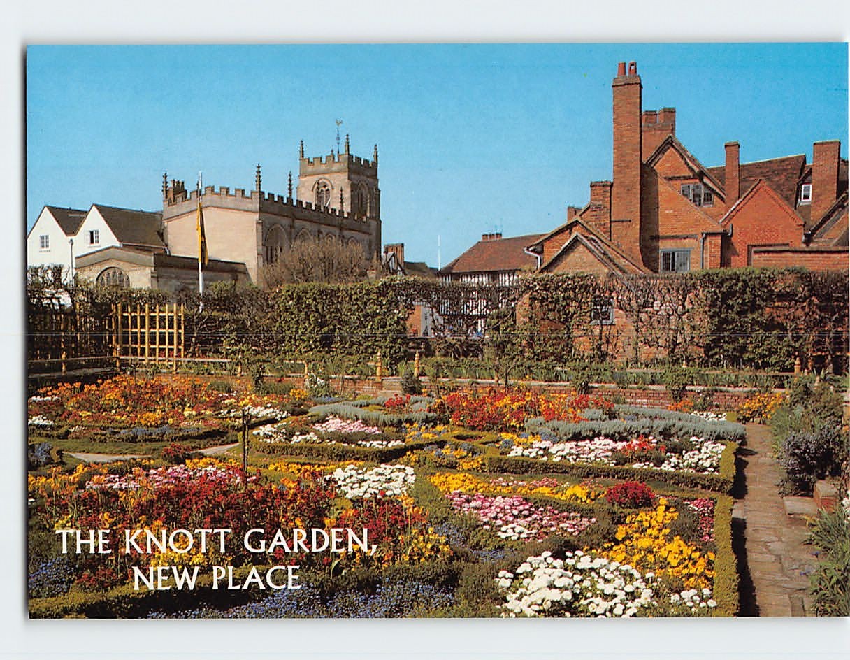 Postcard Knott Garden New Place Stratford-upon-Avon England