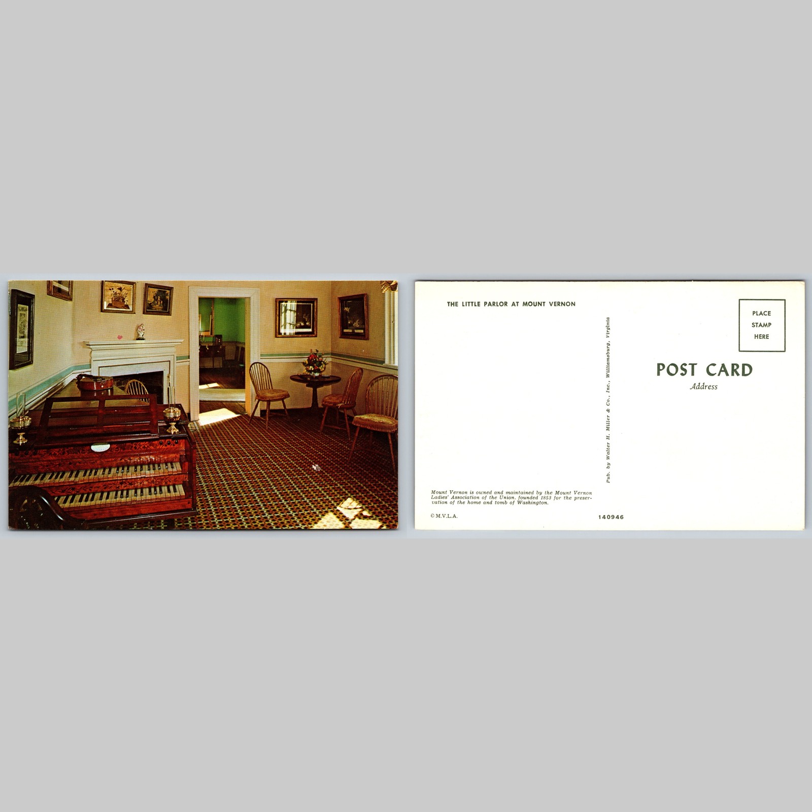 Postcard The Little Parlor at Mount Vernon Virginia