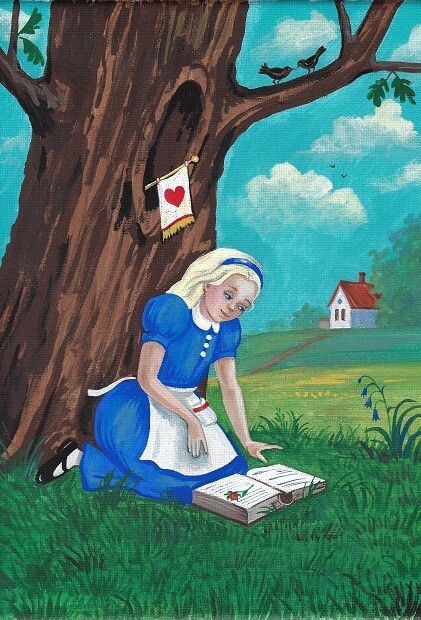 LE POSTCARD RYTA Alice in Wonderland 1/888 print of painting Art vintage style