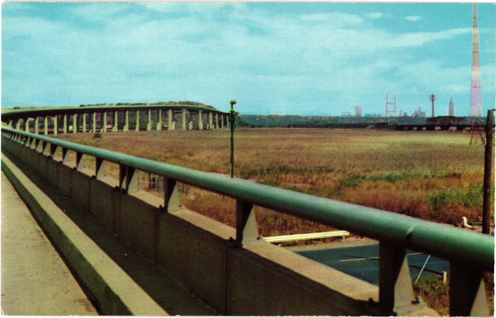 Hackensack River Bridge New Jersey Turnpike Postcard Unposted