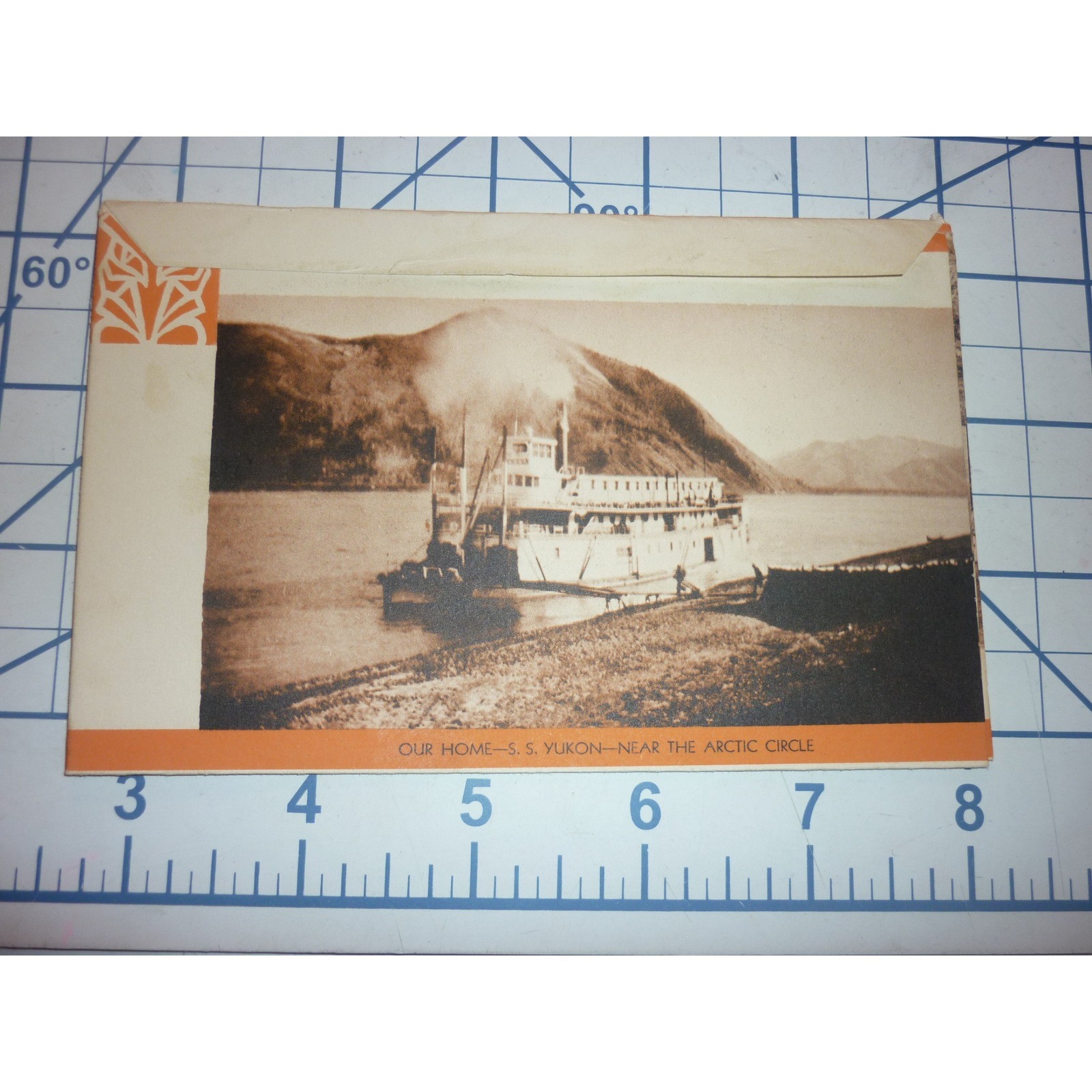 Vintage SS Yukon Steamboat Postcard Arctic Circle Alaska Fold-Out Souvenir Sepia