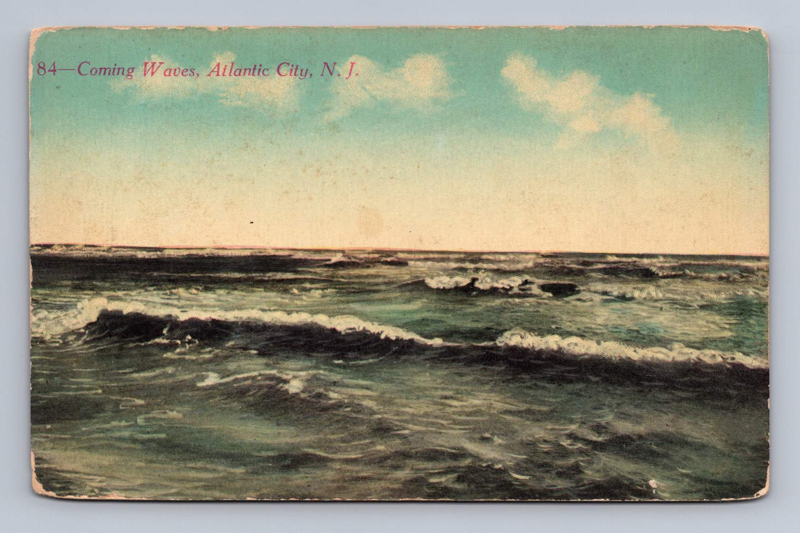 New Jersey ATLANTIC CITY Ocean Waves Linwood 1911 to Millville NJ