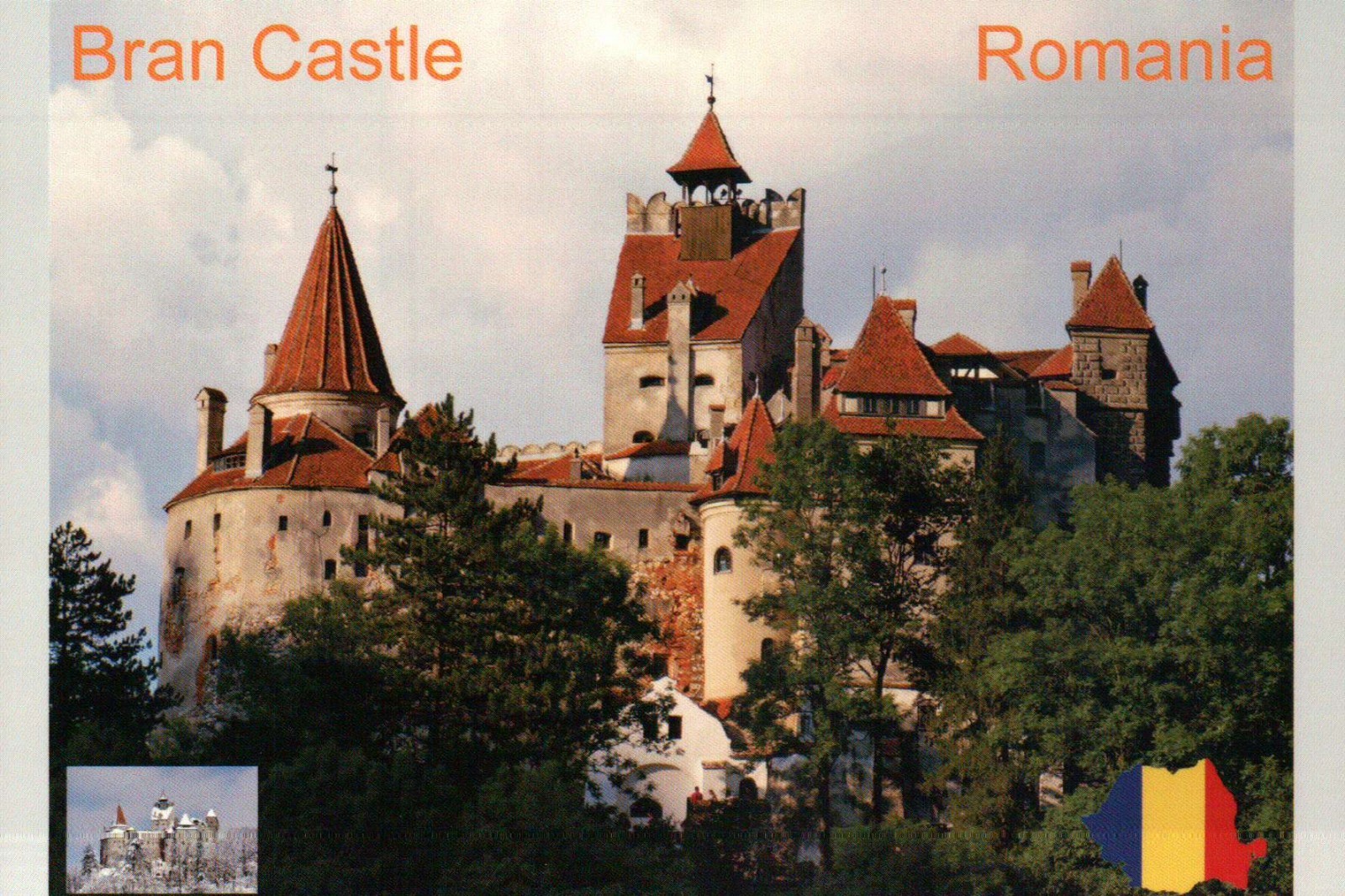 Bran Castle Romania ” Home of Dracula,” Transylvania, Europe Landmark – Postcard