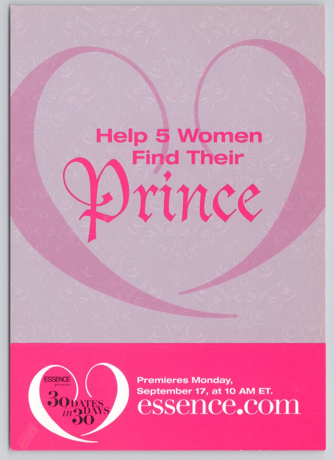 Essence Presents 30 Dates In 30 Days Help 5 Women Find Prince Promo Postcard