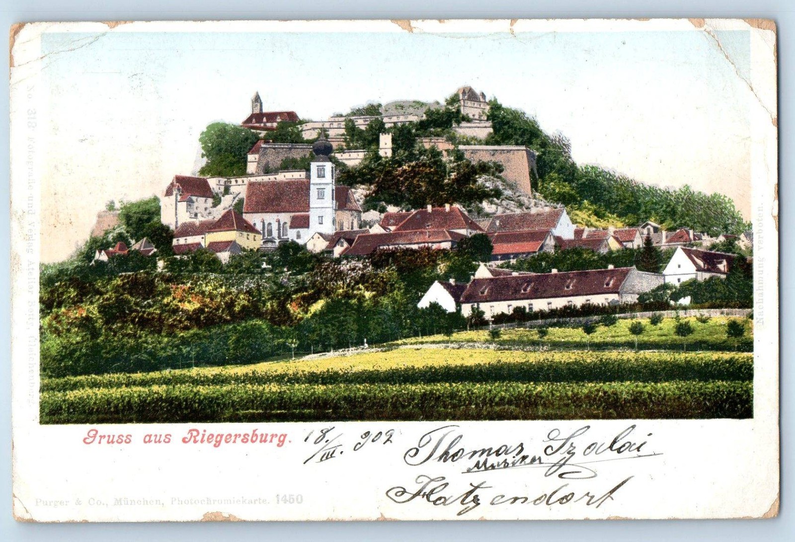 Styria Austria Postcard Greetings from Riegersburg 1902 Posted Antique
