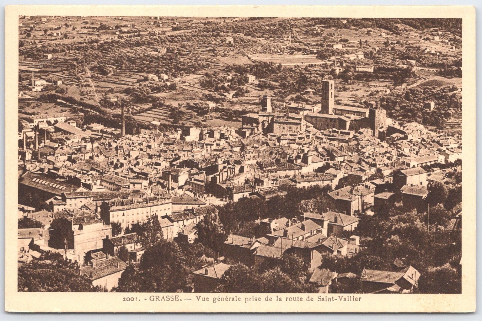 Grasse France Aerial View Postcard La Cigogne Early 1900s French Riviera