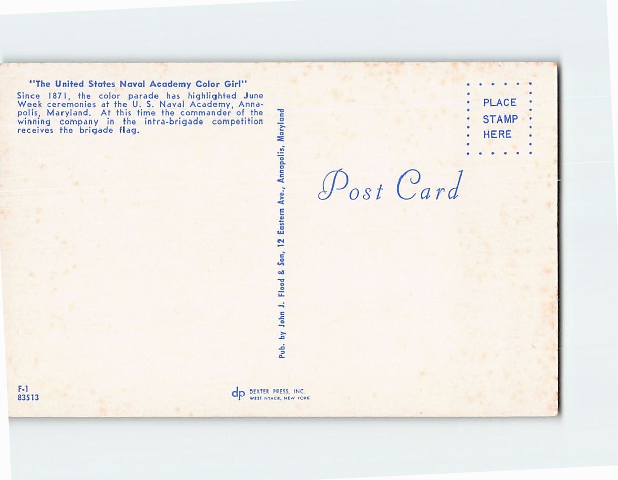Postcard “The United States Naval Academy Color Girl” US Naval Academy Maryland