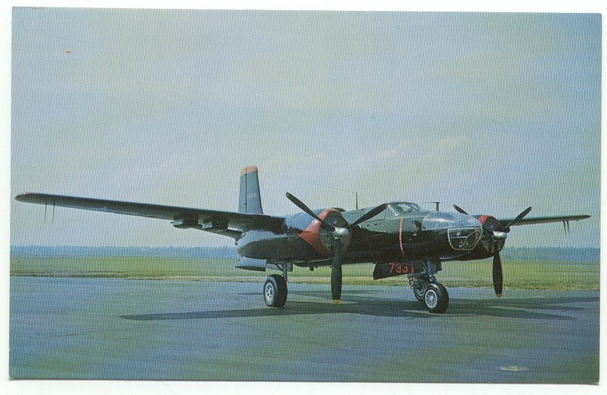 Douglas A-26C Invader A-26 WWII Bomber Plane Postcard Air Force Museum Ohio