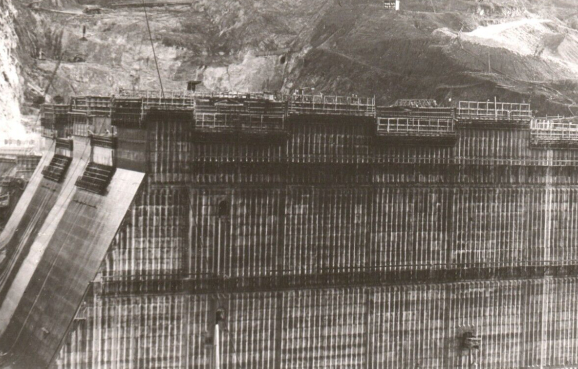 Shasta Dam California 1941 Angeleno Construction RPPC Postcard WW2 WWII Kodak