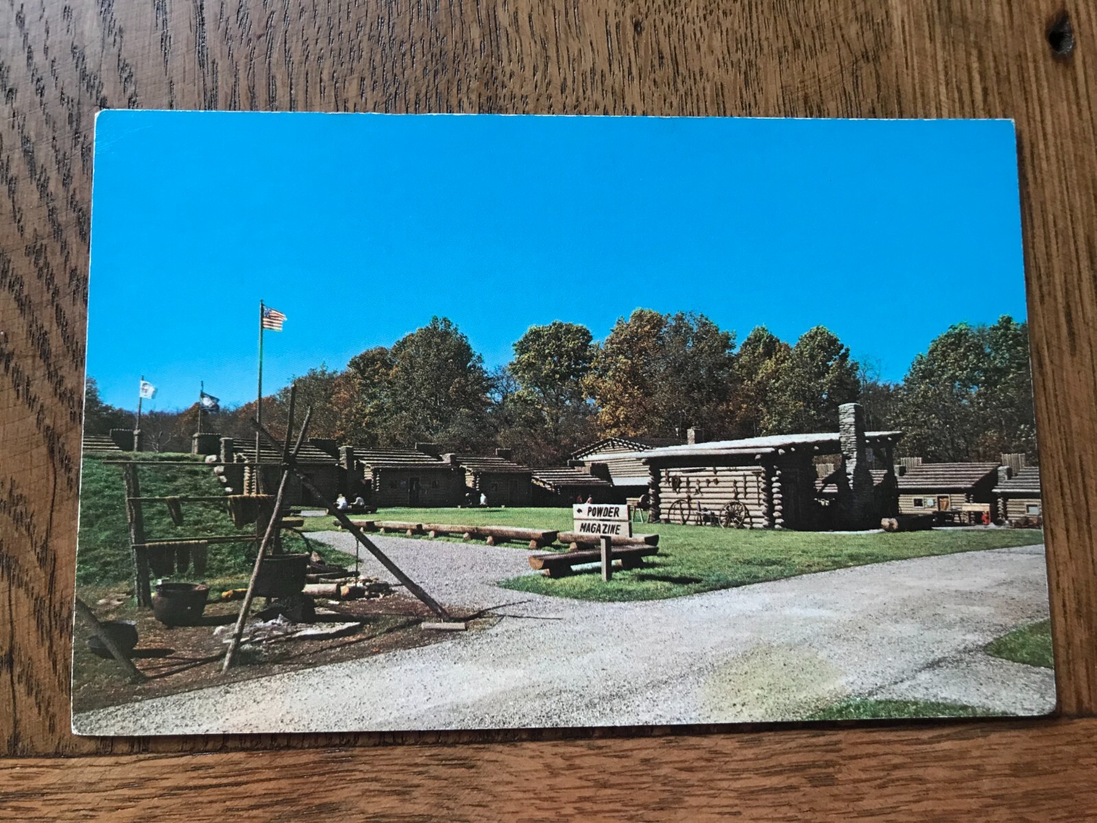 Inside View of Fort Boonesborough Richmond Kentucky Postcard