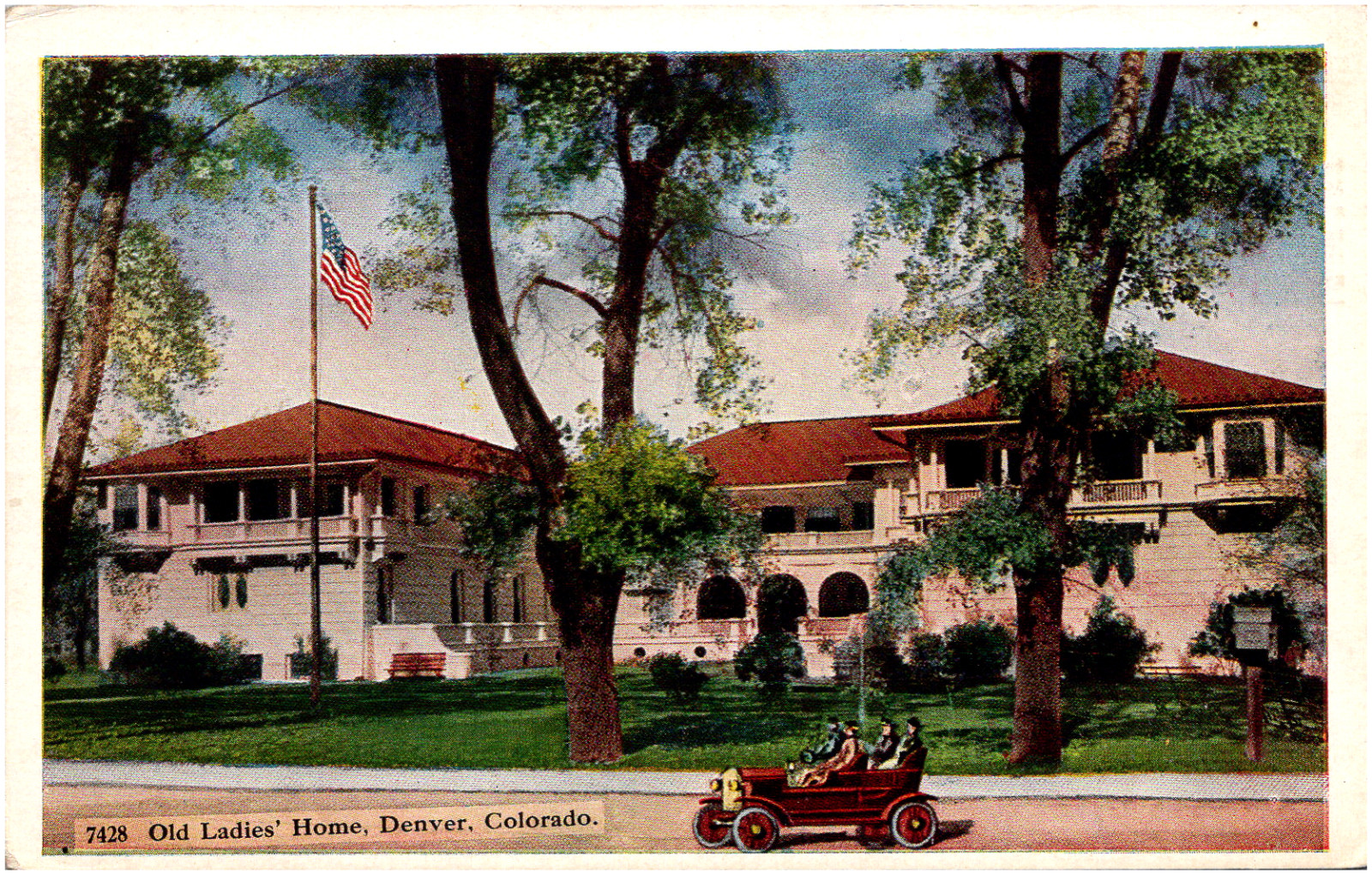 Old Ladies’ Home in Denver Colorado Luckybuck 1910s Antique Postcard Unused