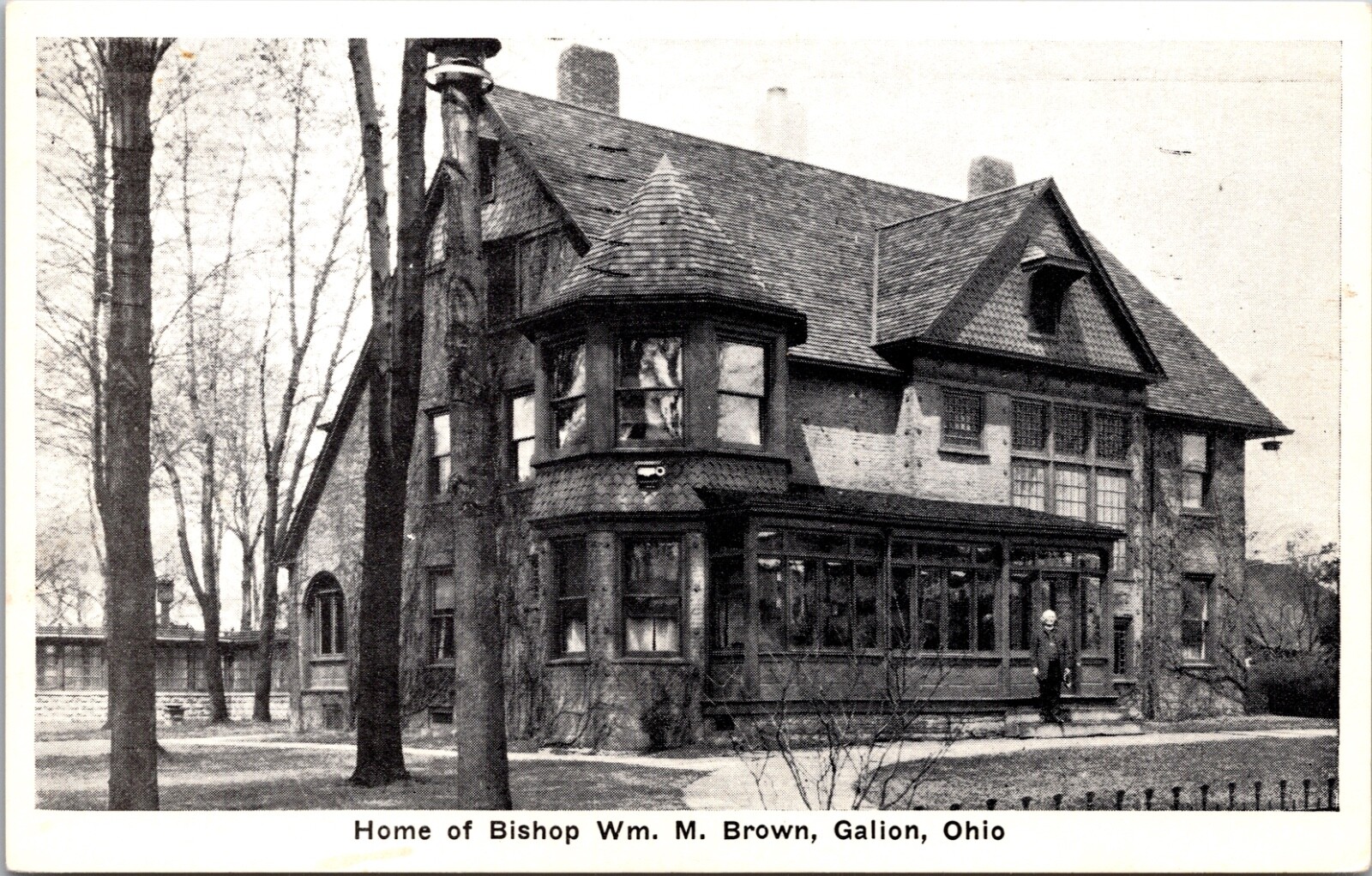 Postcard Home of Bishop William M. Brown in Galion, Ohio