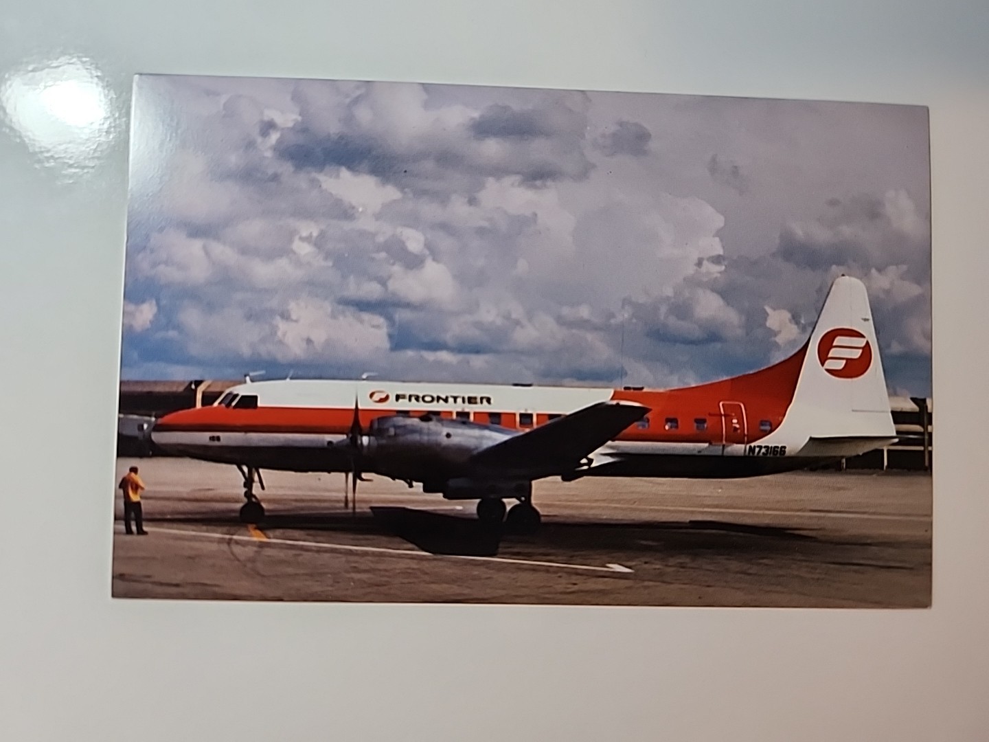 1978 Frontier Airlines Convair 580 Airplane Kansas City Vintage Postcard