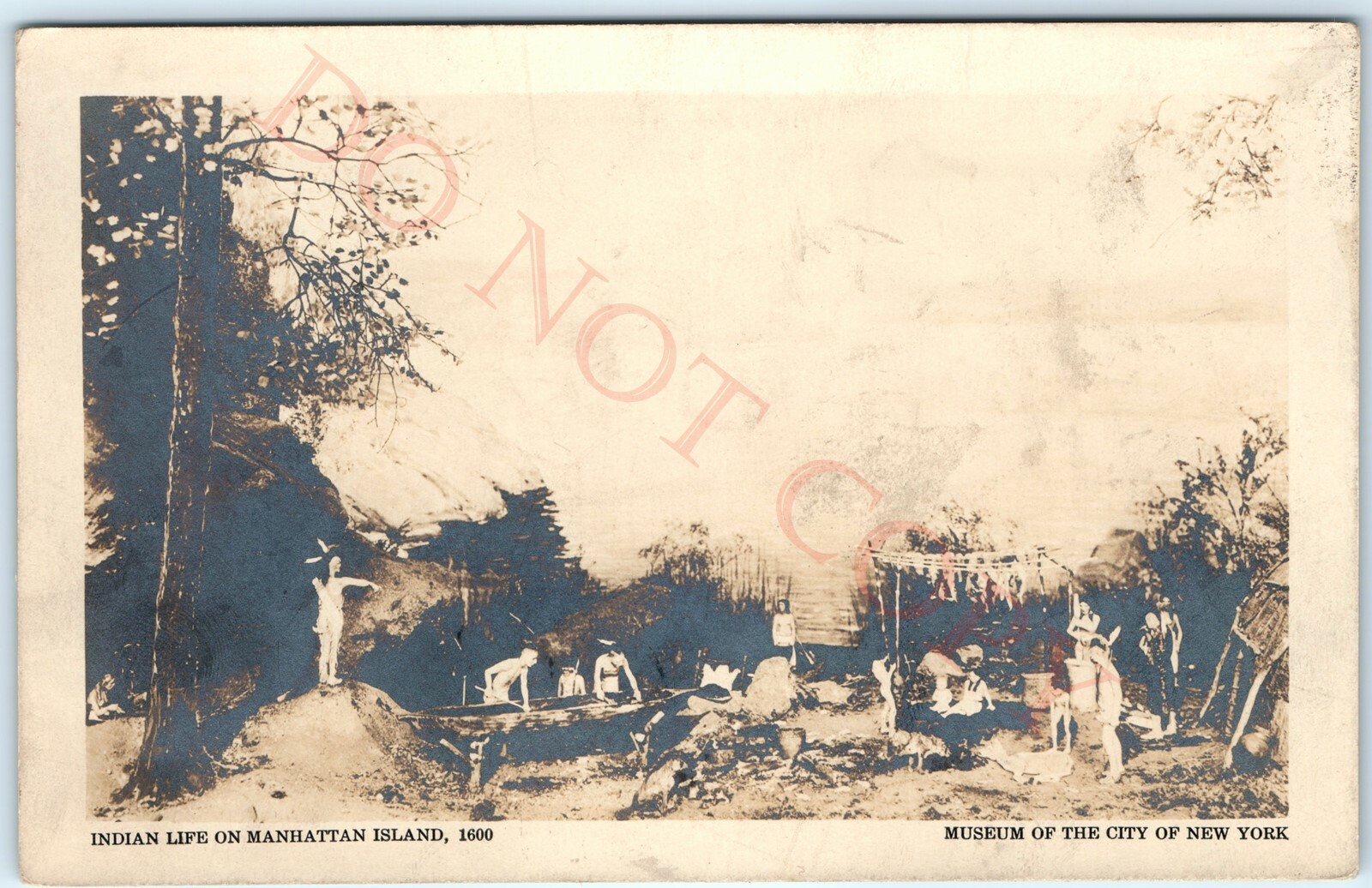 1932 Manhattan NY Indian Life RPPC Postcard Ned J Burns Museum City of New York