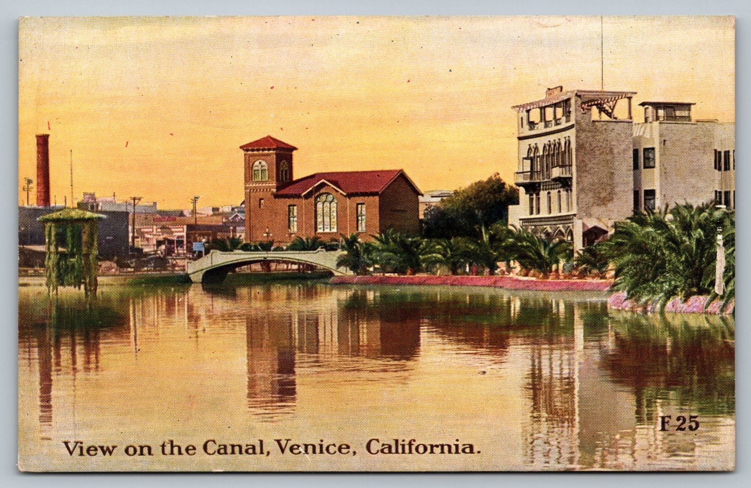 Vintage Venice California Canal View Pacific Novelty Co. Postcard